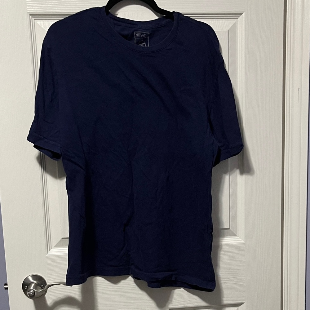 Men's 2XL Classic Navy Blue Crew Neck T-Shirt Nevada Sears Vintage Brand Casual